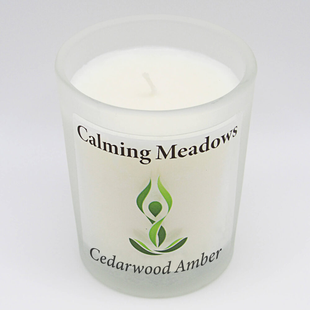 Cedarwood Amber scented soy candle 2 oz